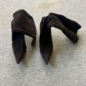 Prada suede stretch brown boots